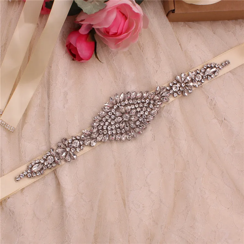 Bridal Handmade Rhinestone Belts for Women Accessories Party Crystal Wedding Dress Belt Strass Bride Sash Bridesmaid Gift