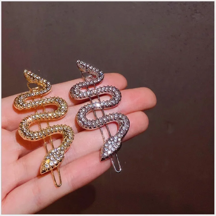 Korean Style Spicy Girl Hair Clip Snake Shaped Hair Clip Snake Shaped Retro Headwear Dark and Cool Style Side Line Clip