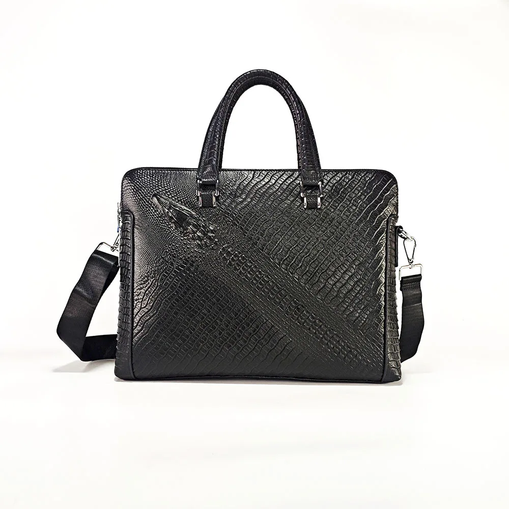 Fingerprint Lock Luxury Leather Briefcases Men Genuine Messenger Men's Business Briefcase High-end Top Layer Cowhide Handbag