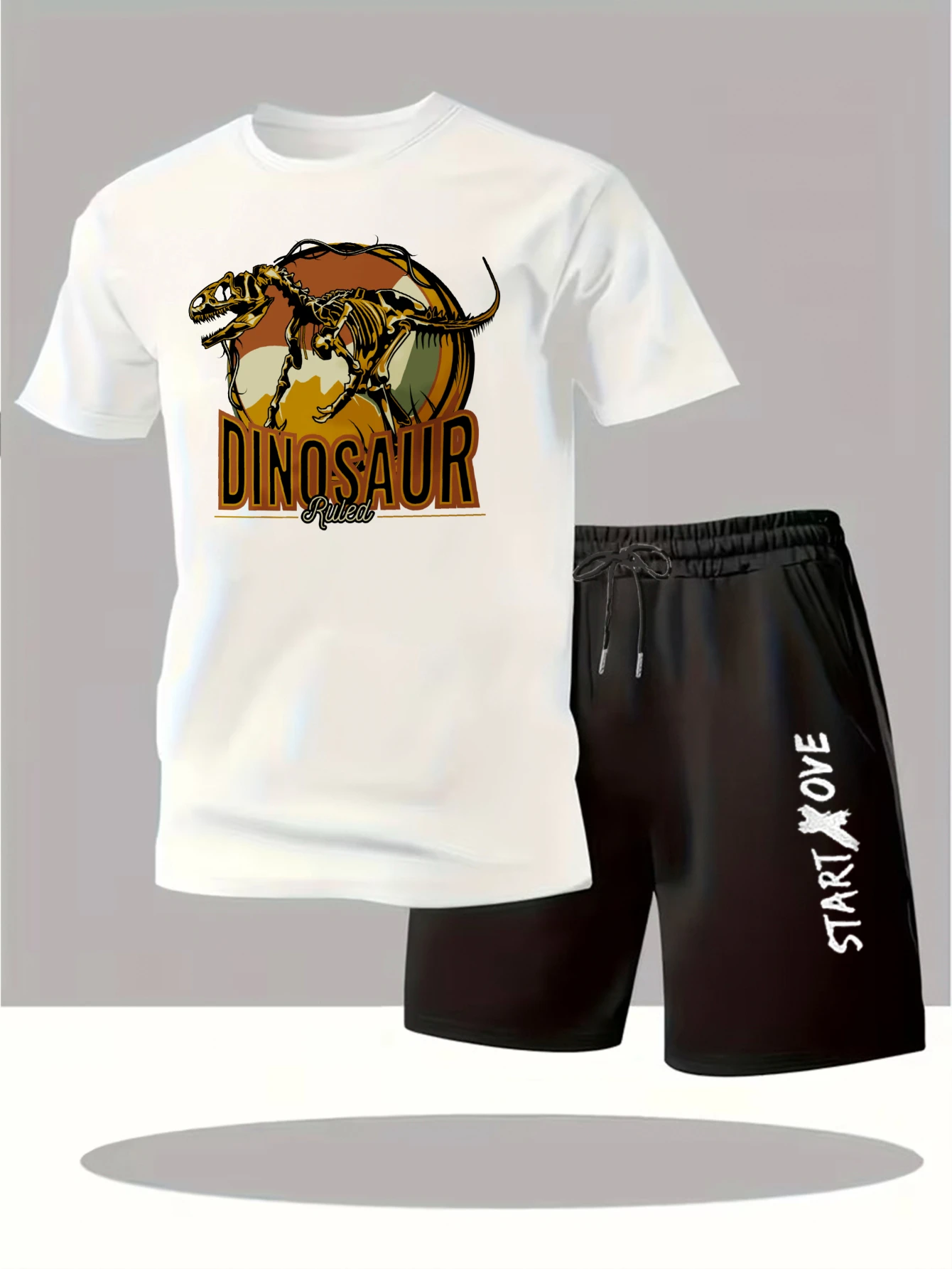 

Мужские комплекты 2025: Новинка! Модный комплект из свитшота и шорт с принтом. Спортивный костюм для мужчин. Футболка с коротким рукавом и графическим принтом.