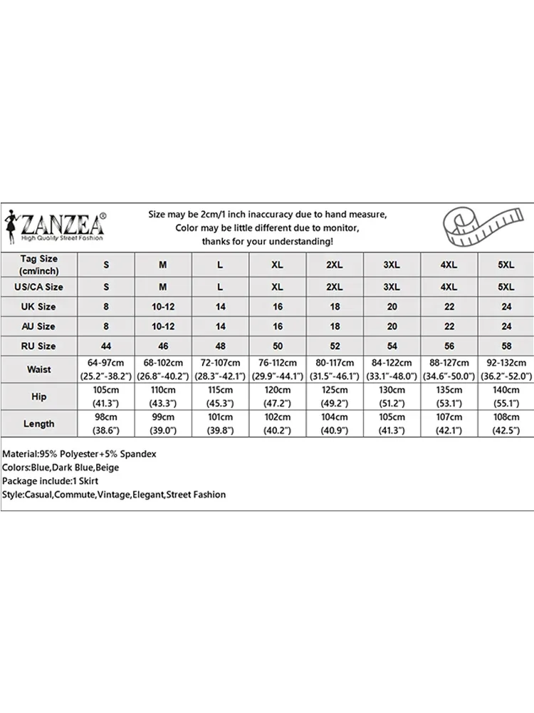 ZANZEA Plus Size 5XL Women Maxi Skirts 2025 Autumn Elastic Waist Pleated Long Skirt Casual Solid Color High Waist Ruffled Skirts