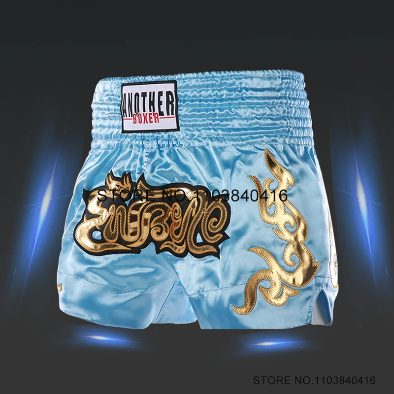 Short Muay Thai Man Boxing Shorts Men Women Child Breathable Satin MMA Martial Arts Clothing Gym Cage Fighting Kickboxing Pants