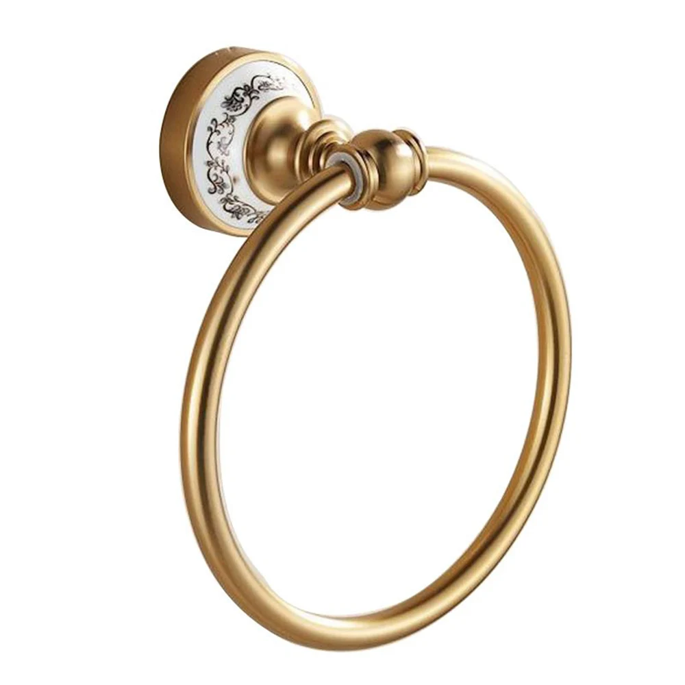 Bad Wand Montiert Runde Handtuch Ringe Handtuch Rack Gold Blau Und Weiß Porzellan Handtuch Ring Handtuch Rack Küche Lagerung Accessoy