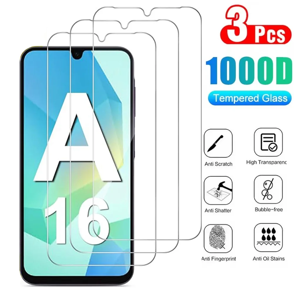 3Pcs Tempered Glass For Samsung Galaxy A16 5G Screen Protector