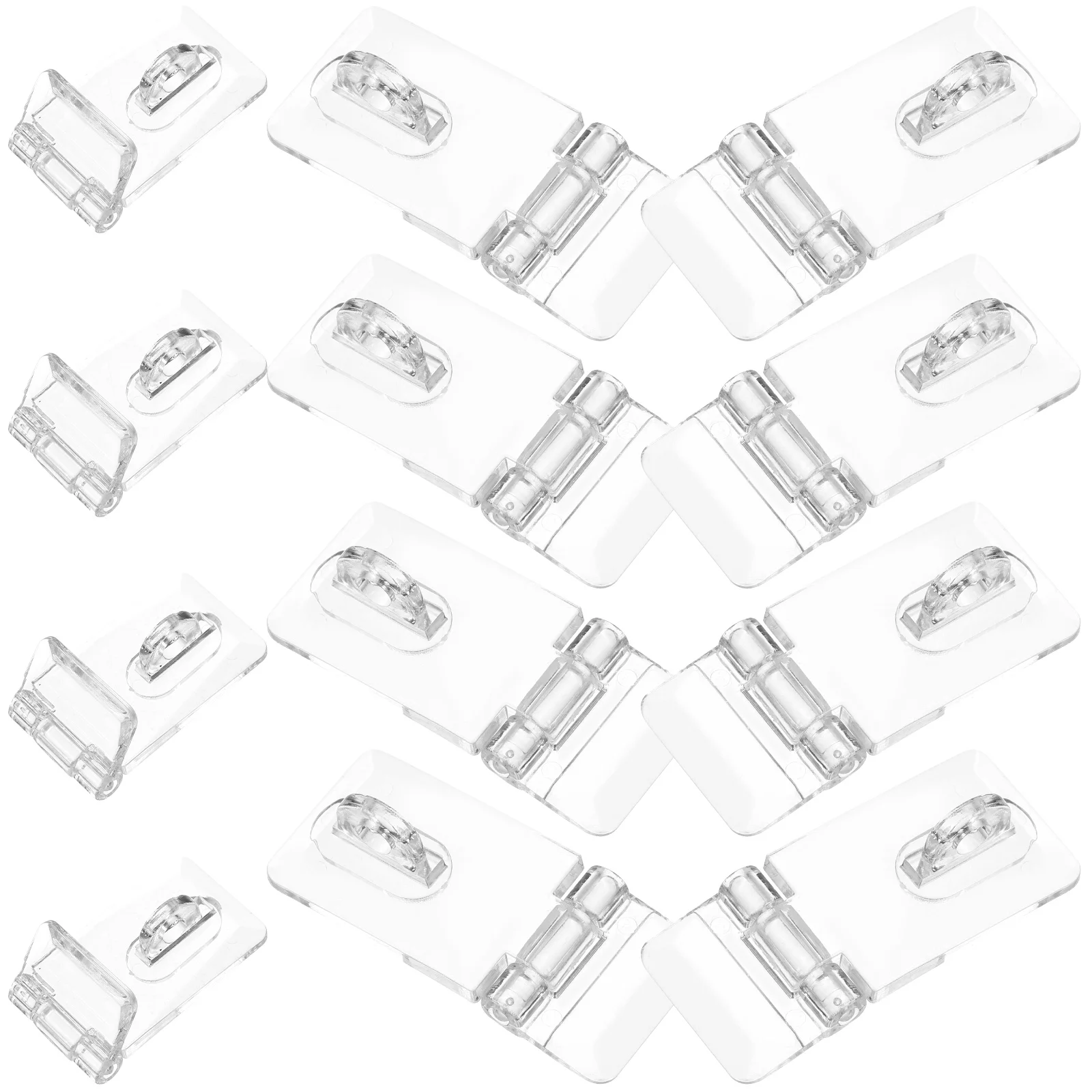 12 Sets Transparent Lock Hasp Latches Hinge Jewelry Boxes Acrylic Cabinet Hinges