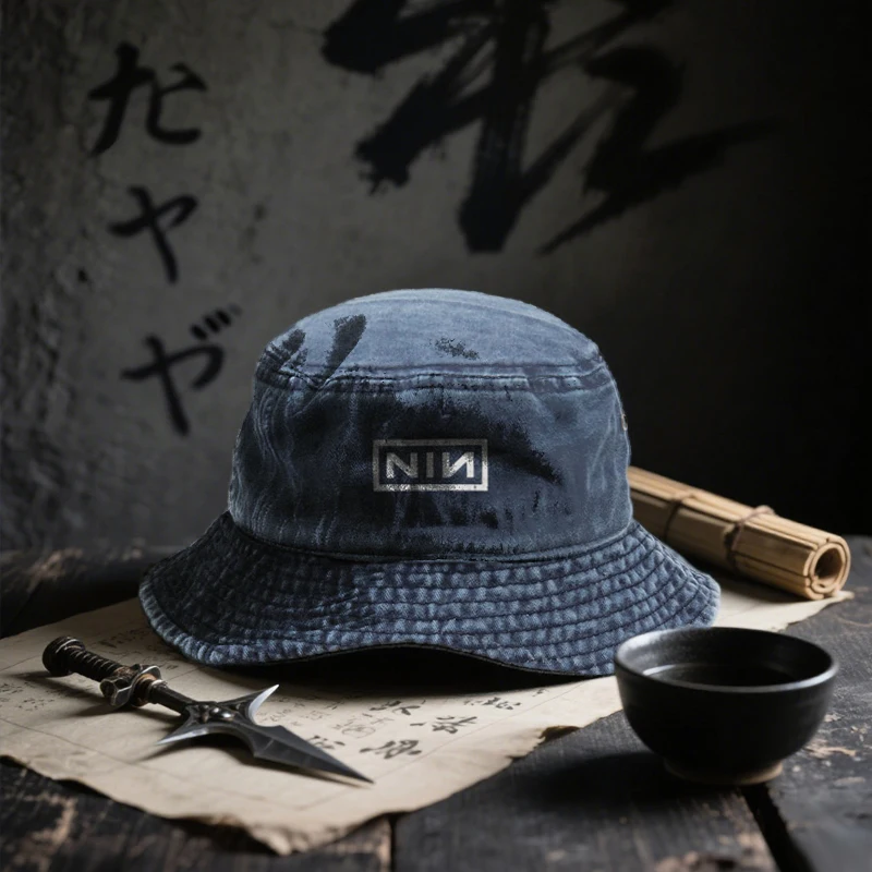 2025 New Japanese Ninja Themed Washed Fisherman Cap Vintage Distressed Hat Unisex Cool Streetwear Sun Cap for Anime Lovers