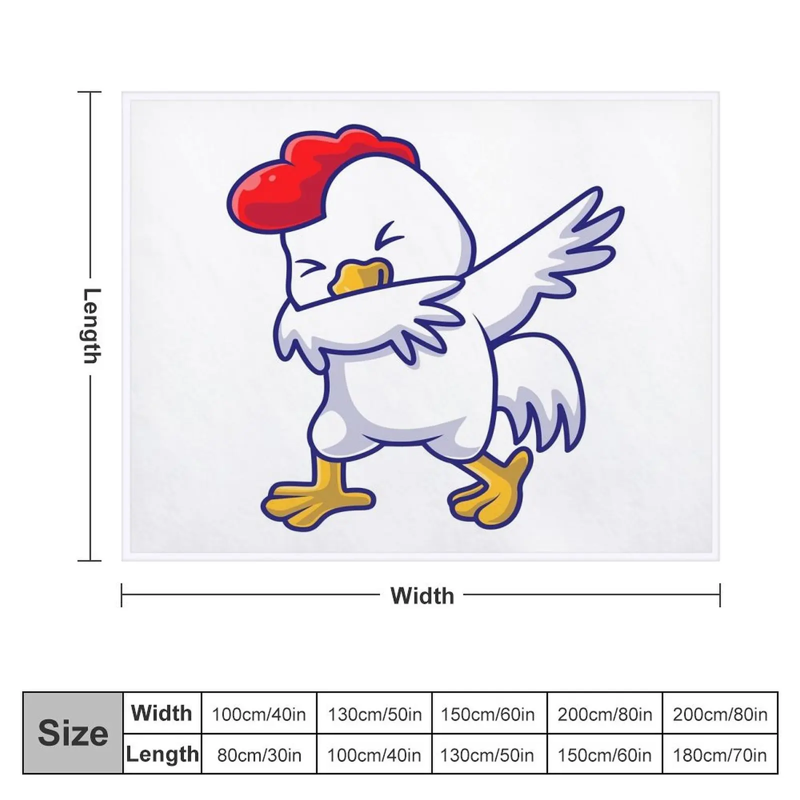 Cute Chicken Dabbing Throw Blanket Heavy Stuffeds Blankets