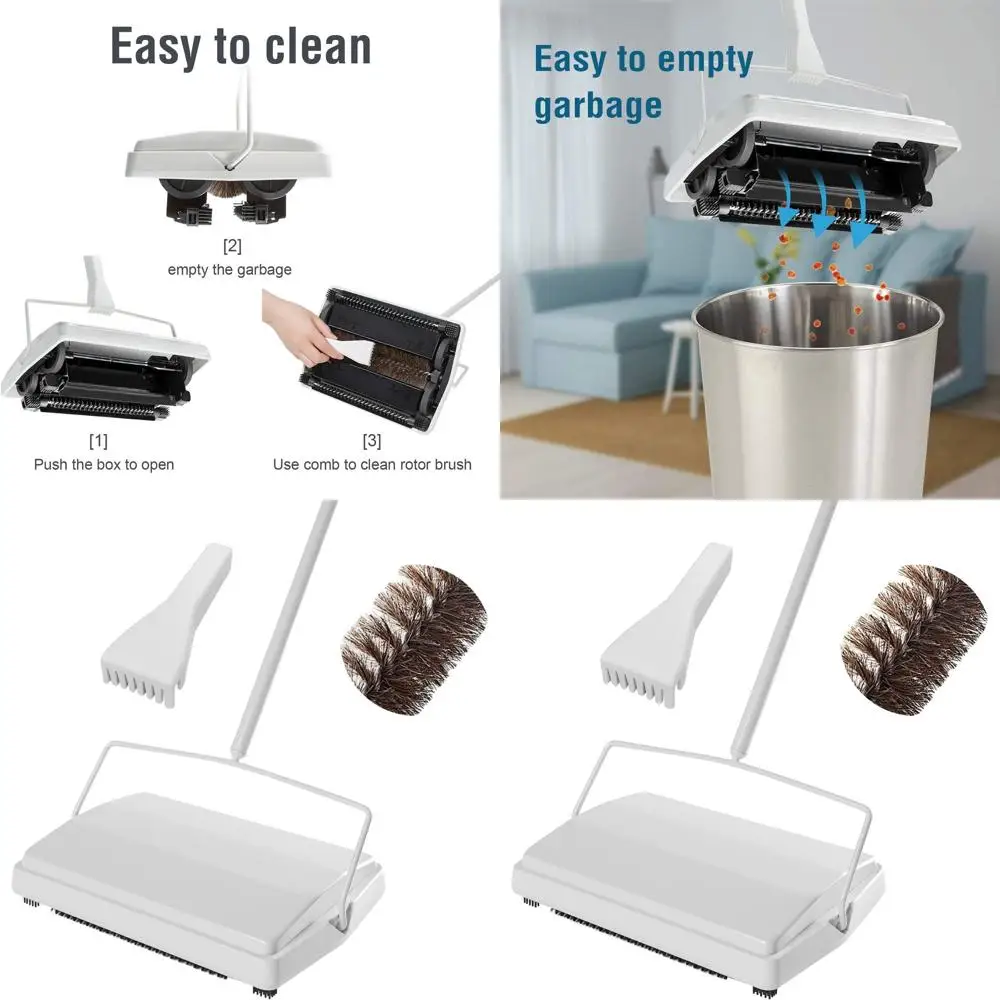 

Heavy-Duty Horsehair Manual Floor Sweeper for Pet Hair Removal