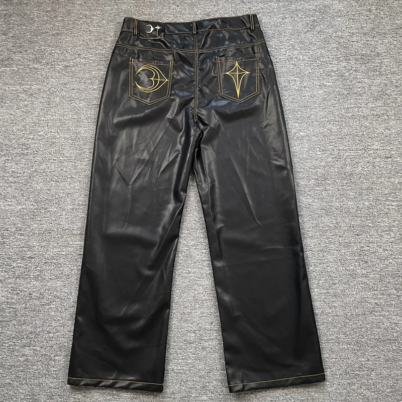 

Korean Trend Brand Thug Club Leather Trousers Men Women Daily Casual Straight-leg Long Pants Fall Winter New THUG CLUB Pants