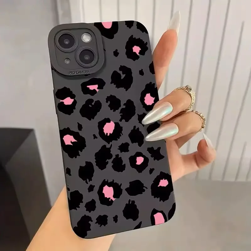 Stylish Pink Pattern Phone Case for iPhone 15  Pro Max 14 13 12 11 X XS XR 7 8 Plus Shockproof Soft Cover