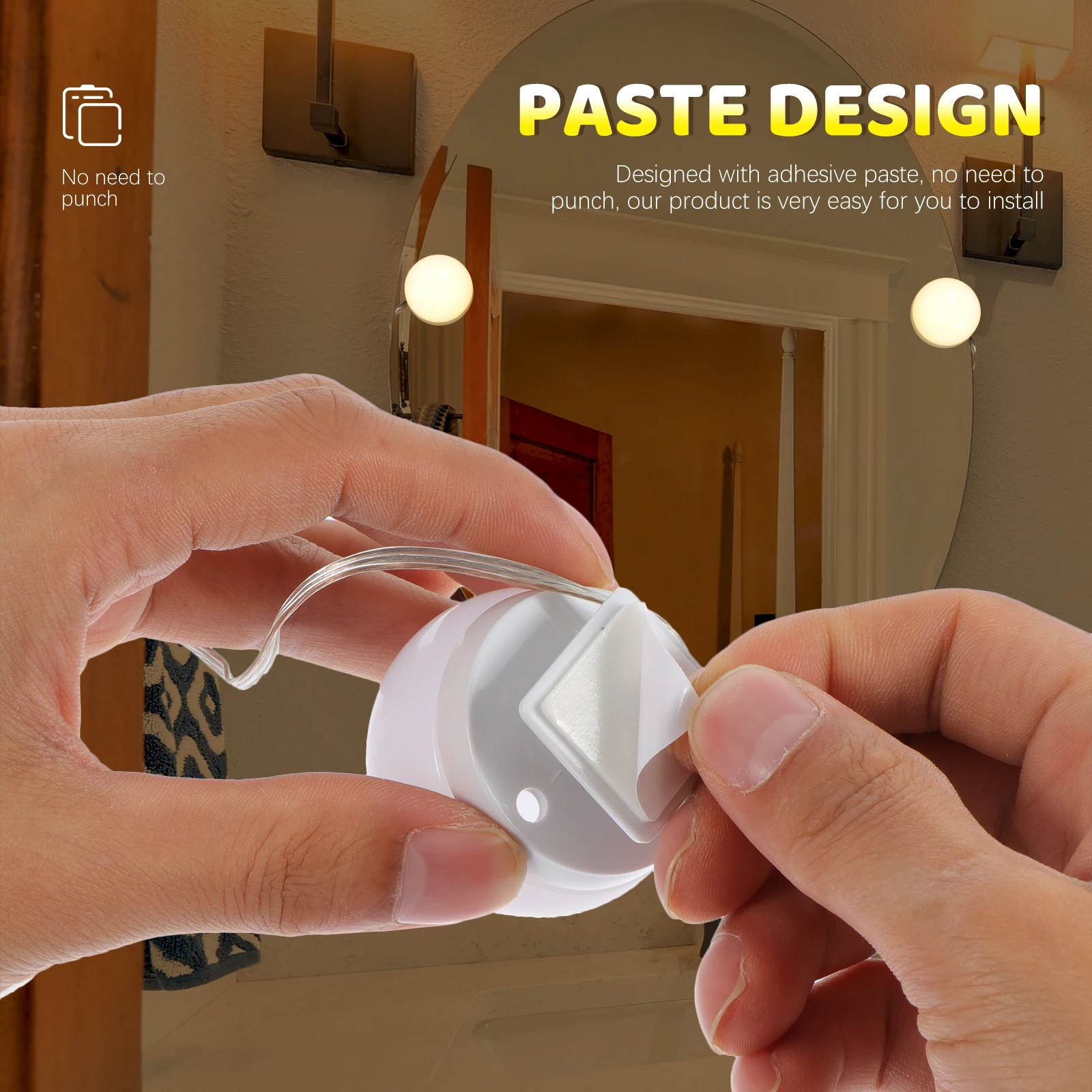 مجموعة واحدة من لمبة إضاءة الغرور LED بتصميم إبداعي ومظهر سلس وسهل التركيب وإزالة الحمام وغرفة النوم والديكور متعدد الوظائف