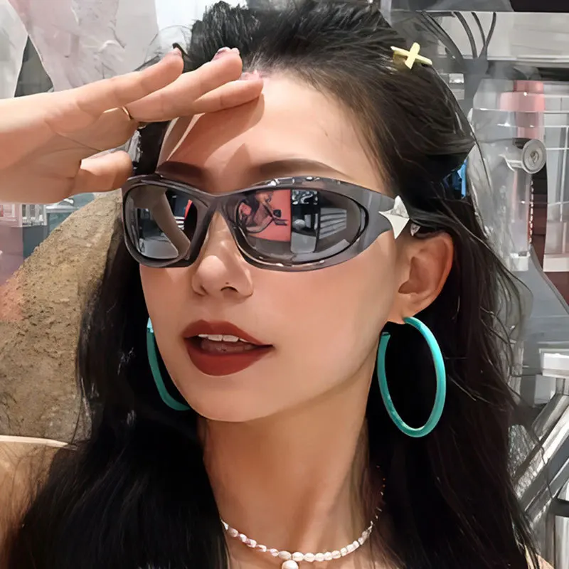 

2025 Trendy Sunglasses Street Hip Hop Bar Bounce Di Sunglasses Show Face Small Fashion Sunshade Outdoor Sunglasses