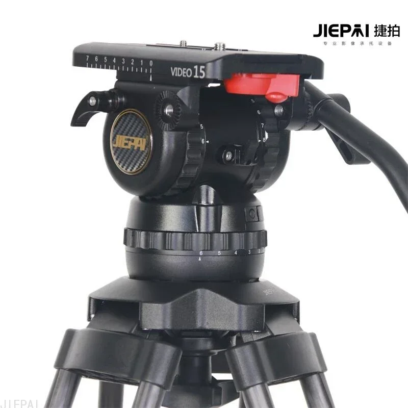 JIEPAI JP-V15 CINE Fluid Geared Head 15kg Professional Video Film Camera Tripod Head 100mm Bowl w/ Pan Bar VS TERIS for ENG ARRI