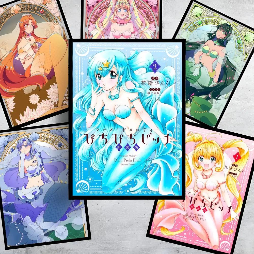 Meerjungfrau M-Melody Anime Poster HD Wandaufkleber Wandbild Selbstklebende Aufkleber Heimdekoration Schlafzimmer & Wohnzimmer Dekoration Geschenkidee