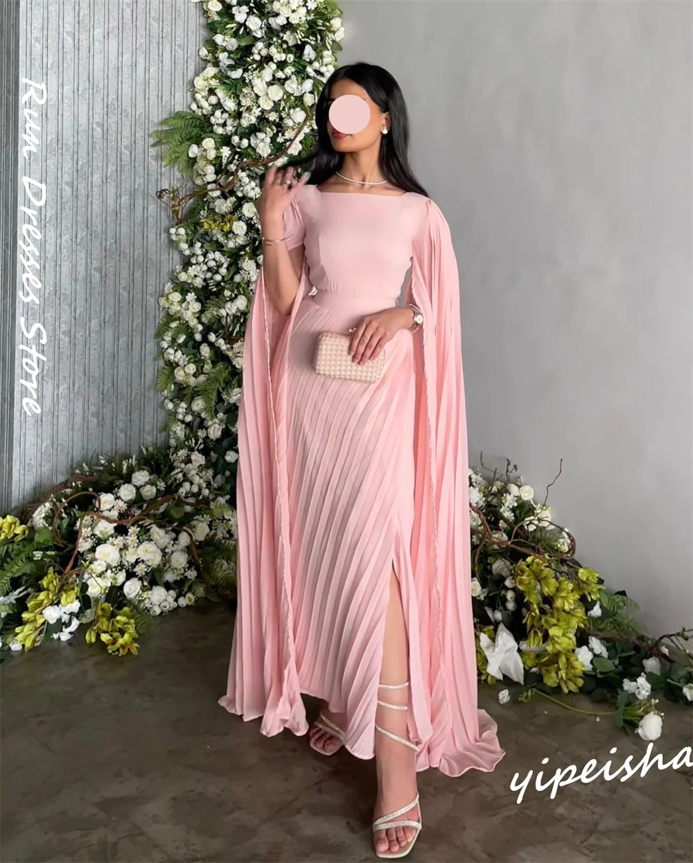 Simple Square A-line Quinceanera Dresses Draped Chiffon Formal Occasion Gown vestidos de fiesta robes bal  promo vestido femin