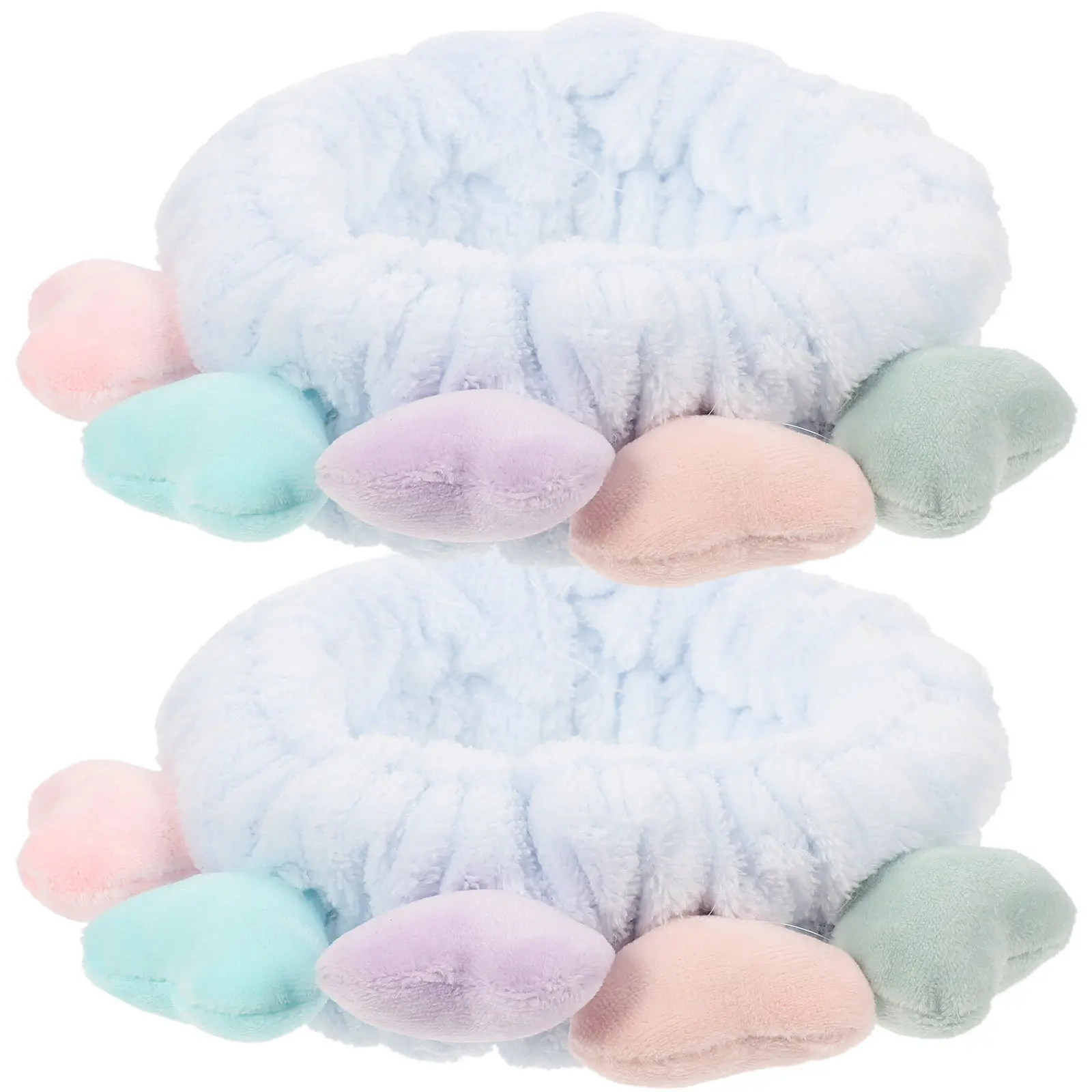 

2Pcs Soft Elastic Heart Shaped Headband for Women Makeup Application Face Cleansing Spa Bath Skincare Hair Management