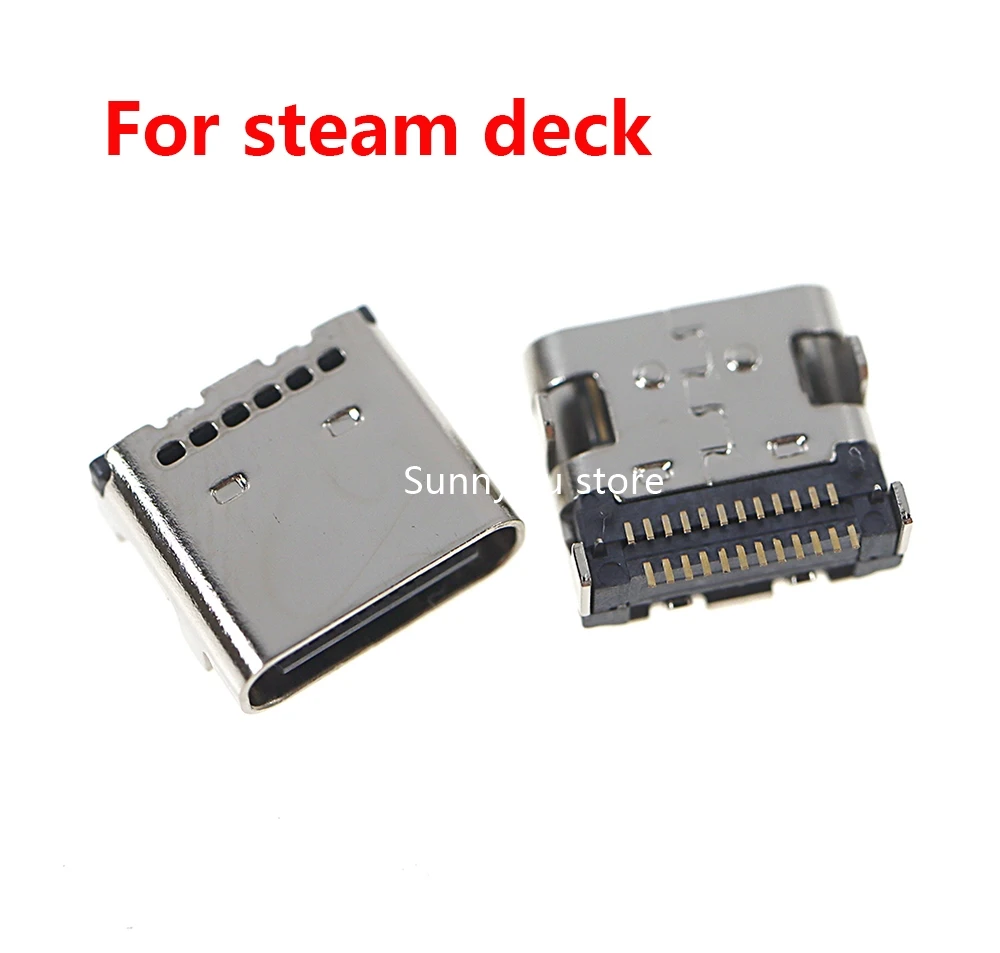 10 Buah Port Pengisi Daya USB untuk Steam Deck Tipe C 24Pin Suku Cadang Perbaikan Konektor Soket Pengisi Daya Jack USB