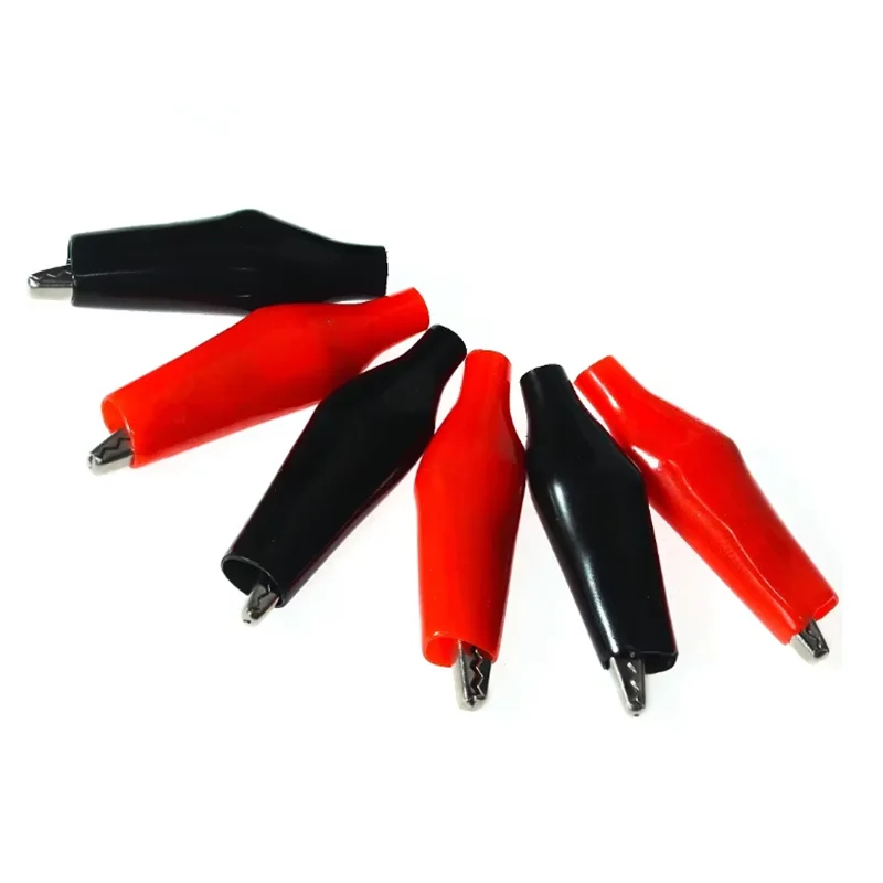 10PCS Alligator Clips Kit Insulation Metal Crocodile Clip 24*28mm 28*35mm 35*45mm DIY Electric Test Clip Red and Black 5pcs Each