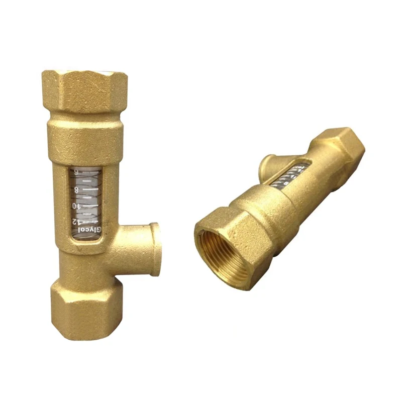 Full copper steel glass flow meter DN15Solar Flow Meter Flow Regulator Flow valve Brass manifold solar water heating system