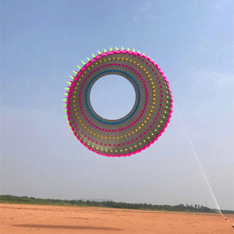 Large ring outdoor toys adult kite flying rainbow kites dragon paragliding display kite factory wind power flies pilot kite fun