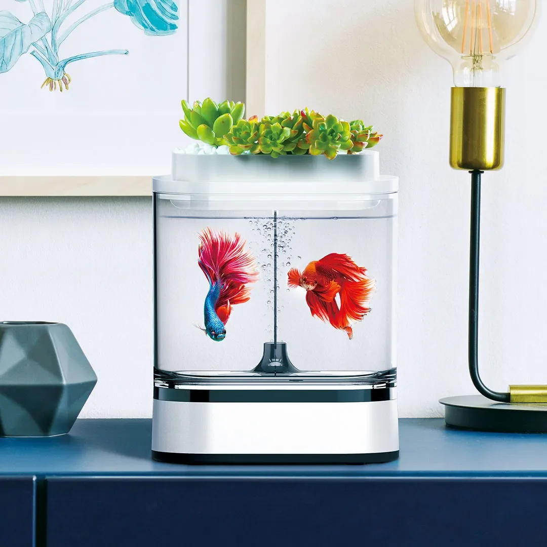 USB Charging Home Office Aquarium PRO Various LED Glare Low Noise Partitionable Double Filter Fish Tank Rectangle Plastic Design