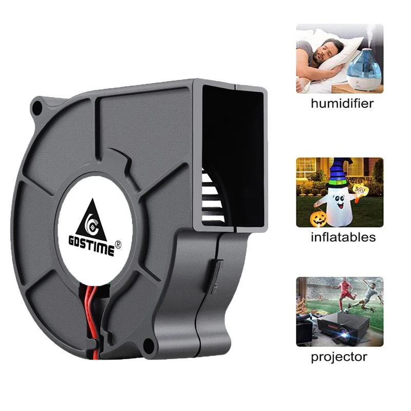 Gdstime 7530 Radial Fan DC 5V 12V Blower Fan 24V 7cm Dual Ball Centrifugal Radial Fan USB Flow Cooler Air Cooler Fan Mini PC Fan image 4