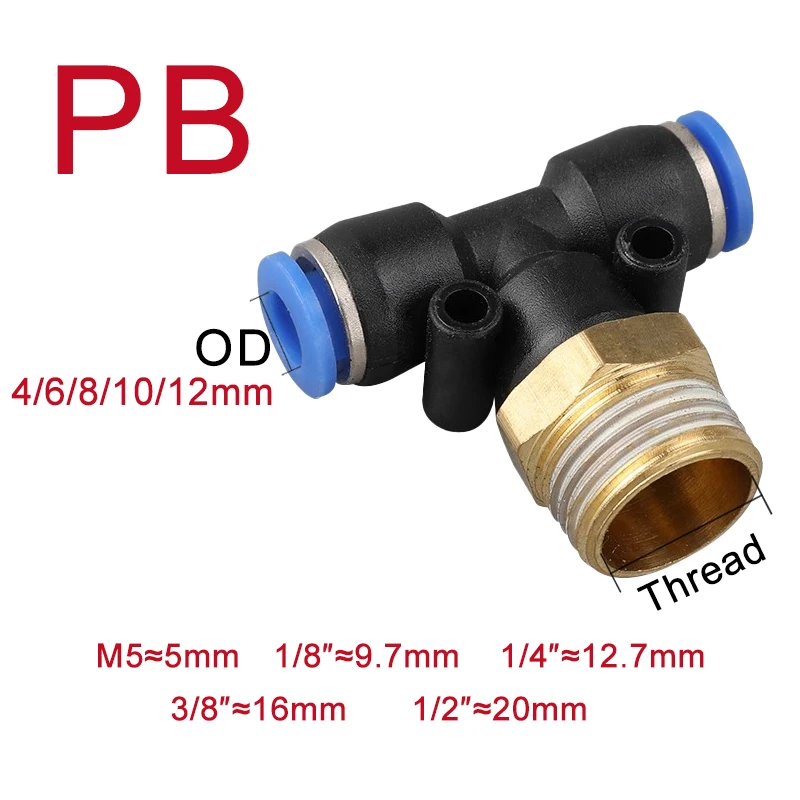 Pneumatic Air Connector Fitting PC/PCF/SL/PB/PL 4mm 6mm8mm 10mm 12mm Thread M5 3/4