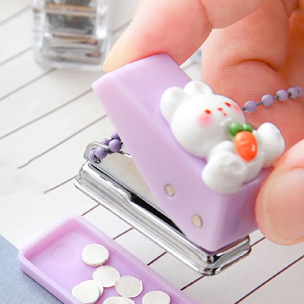 Round Hole Cute Hole Puncher Paper Punch Paper Cut Mini Paper Puncher Cute DIY Single Hole Punch Office Binding Tools