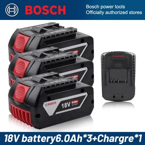 Original 100% Bosch 18V Battery, Wireless Power Tool Lithium Battery, BAT609BAT610G BAT618BAT620BAT622GSR18V-LI, 18V, 6000mAh
