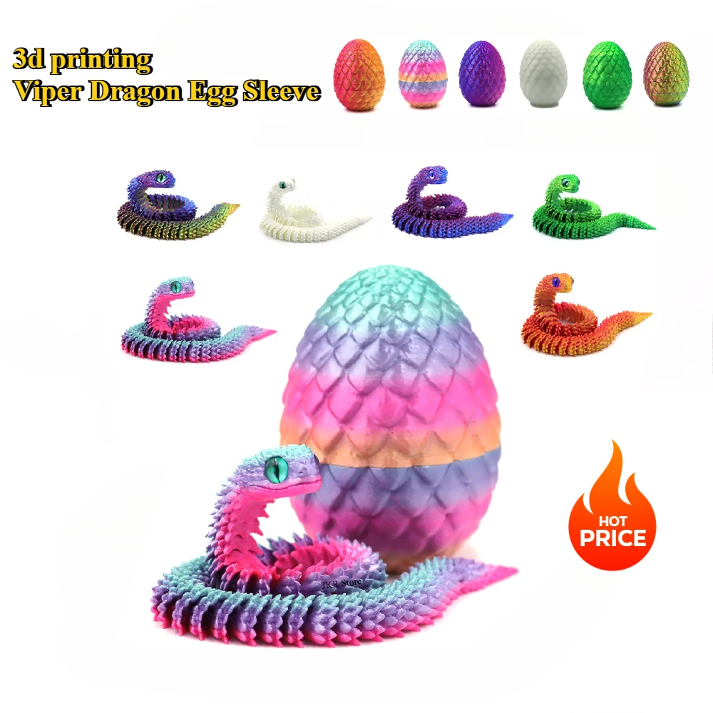

Hot 3D Printing Snake Eggs Home Decoration Creative Pressure-reducing Snake Molds Home Decor Items Moving Rotating Anime Figures