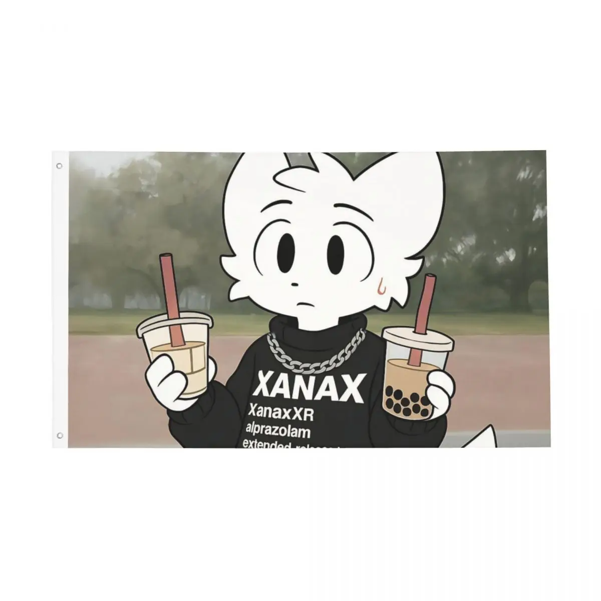 Bubble Milk Tea Boykisser Silly Cat Flag Outdoor Banner 2 Grommets Furry Decoration Fade Proof 2x3 3x5 4x6 FT Flags