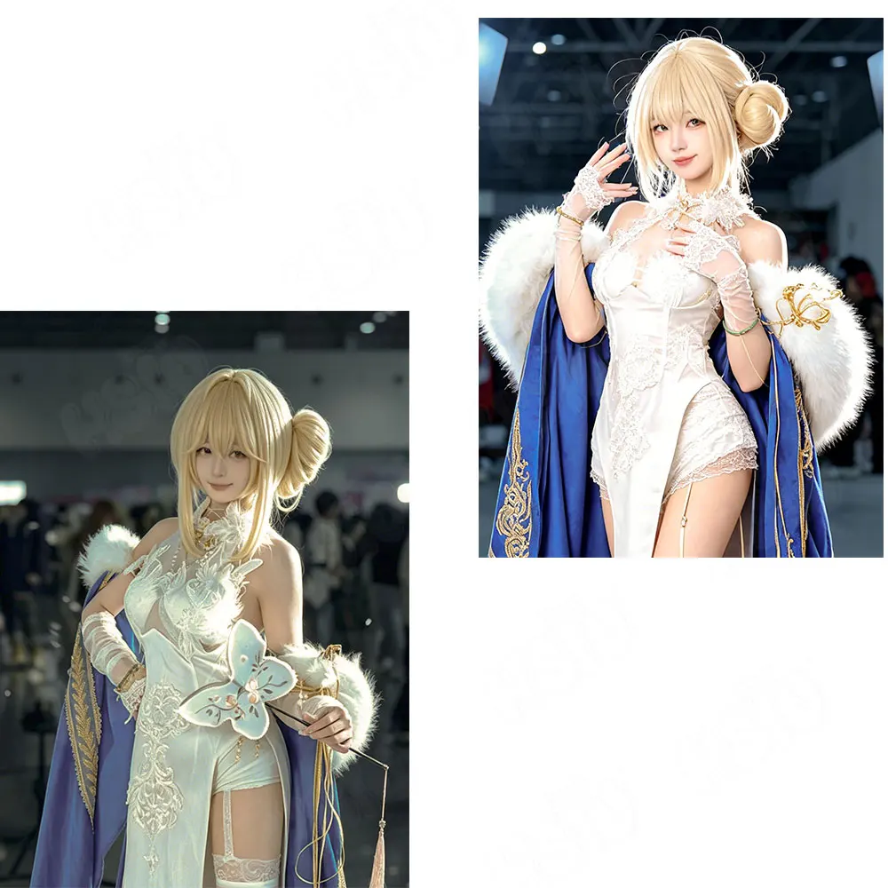Azur Lane Jeanne D'Arc Cosplay Wig, 40cm Short Light Gold Synthetic Hair Including Wig Cap