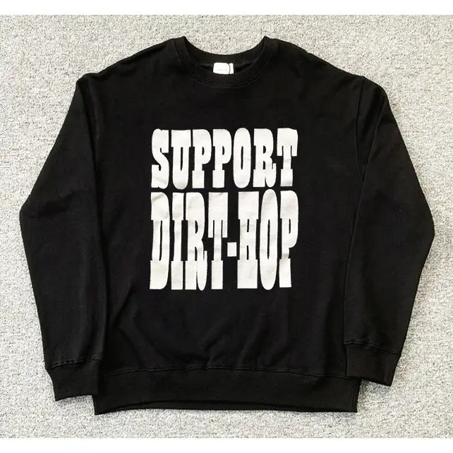 

Американская уличная одежда в стиле хип-хоп ПОДДЕРЖКА DIRT-HOP Простой оверсайз с буквенным принтом Свободный повседневный мужской и женский свитер с круглым вырезом