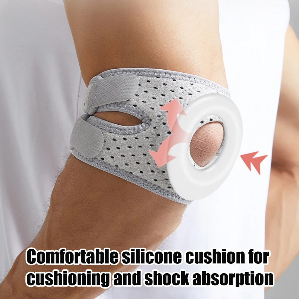 1/2Pcs Elbow Brace with Gel Pad, Adjustable Breathable Elbow Support Arm Wrap Strap for Men Women, Basketball, Baseball, Golfer