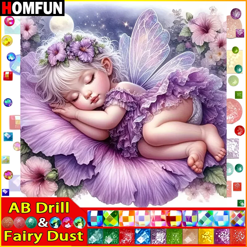 HOMFUN Fairy Dust AB Diamond Painting Full Square/Round Drill 5D DIY 