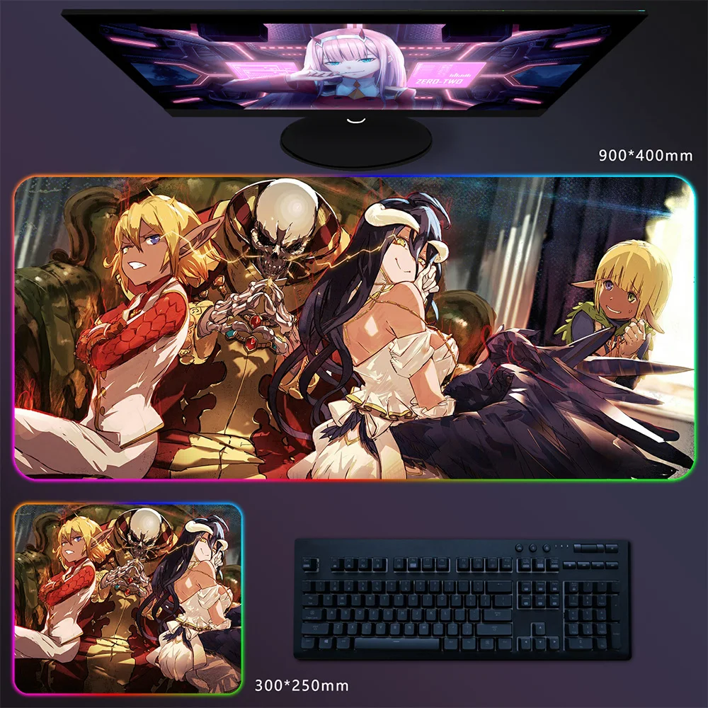 オーバーロード Overlord アインズ·ウール·ゴウン Ainz Ooal Gown ゲーム ラップトップ デスクトップ用の大型ゴム製rgbマウスパッド