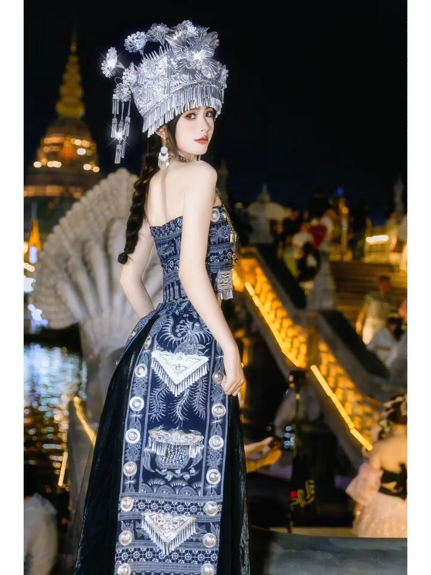 2023 The New Hani Nationality Exotic Style Xishuangbanna Miao Maidan Dress With Chest Minority Nationality Clothes