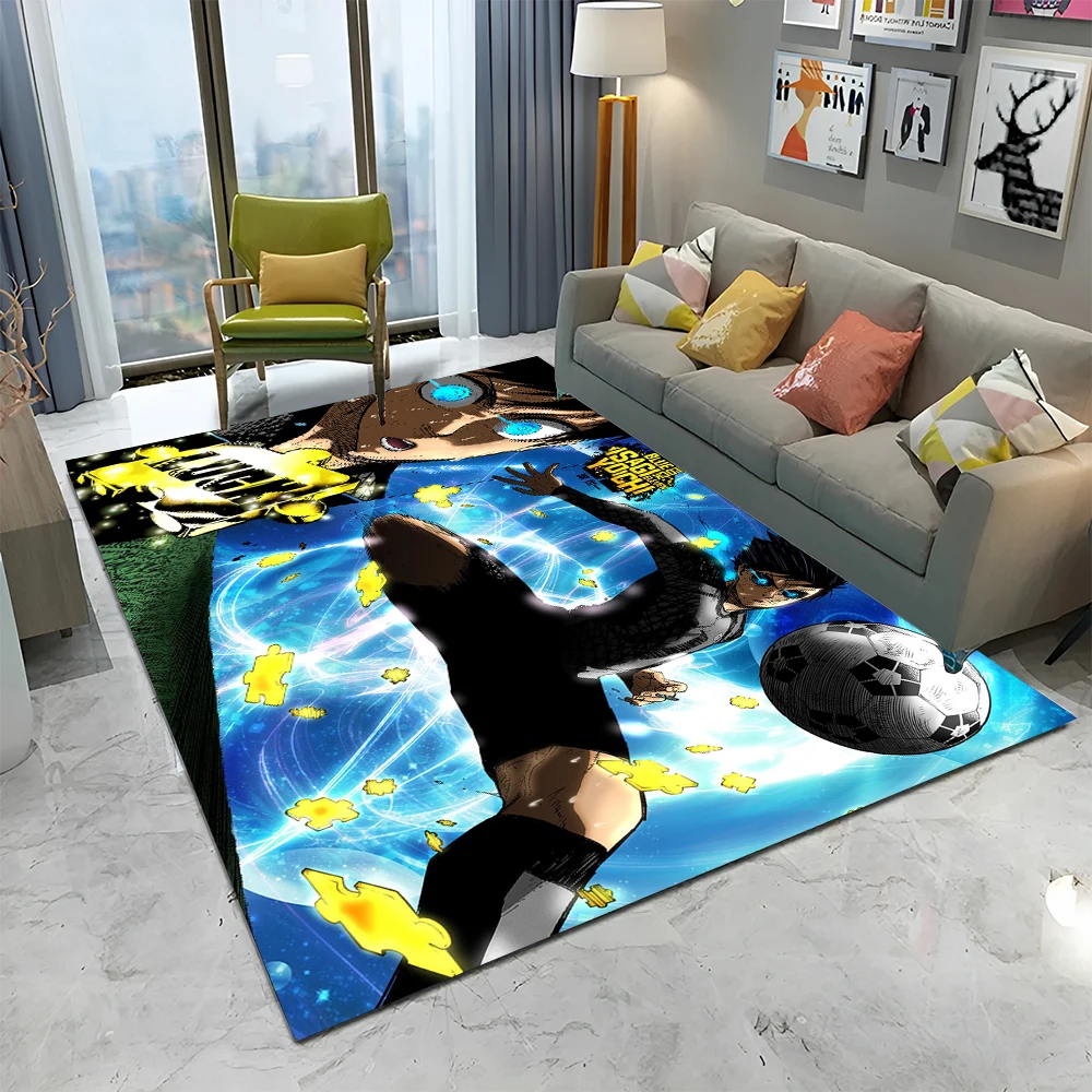 Blue Lock Football Anime Cartoon Carpet Rug for Home Living Room Bedroom Sofa Doormat Decor,kid play Area Rug Non-slip Floor Mat