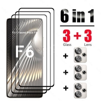 6 In 1 For Xiaomi POCO F6 Glass Tempered Glass POCO F6 Full Cover HD 9H Hardness Screen Protector Camera Film POCO F6 Glass