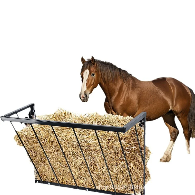 وحدة تغذية قش الحصان المثبتة على الحائط سعة 24 جالونًا لرف الفروسية ذو سعة كبيرة #3