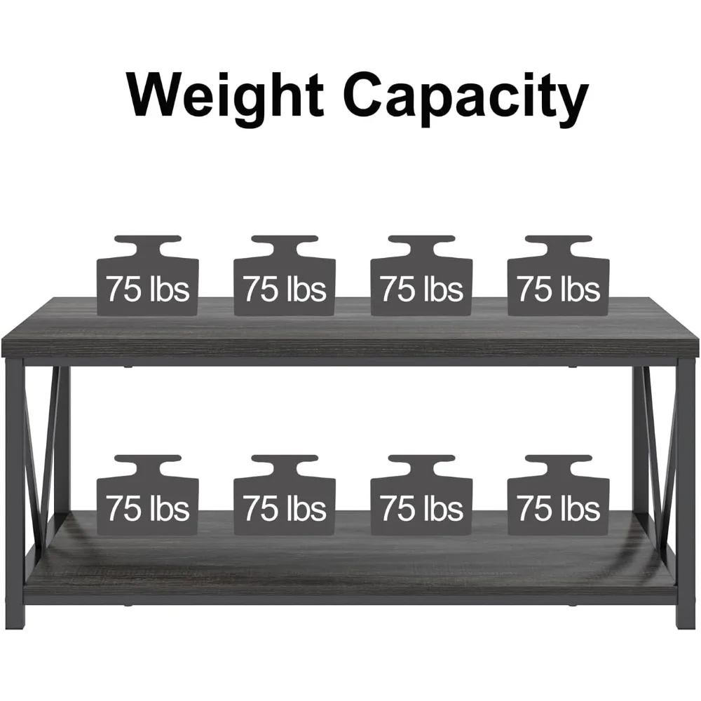 طاولة قهوة ريفية حديثة مع مساحة تخزين لمساحات المعيشة الصغيرة: طاولة مركزية من الخشب والمعادن المدمجة