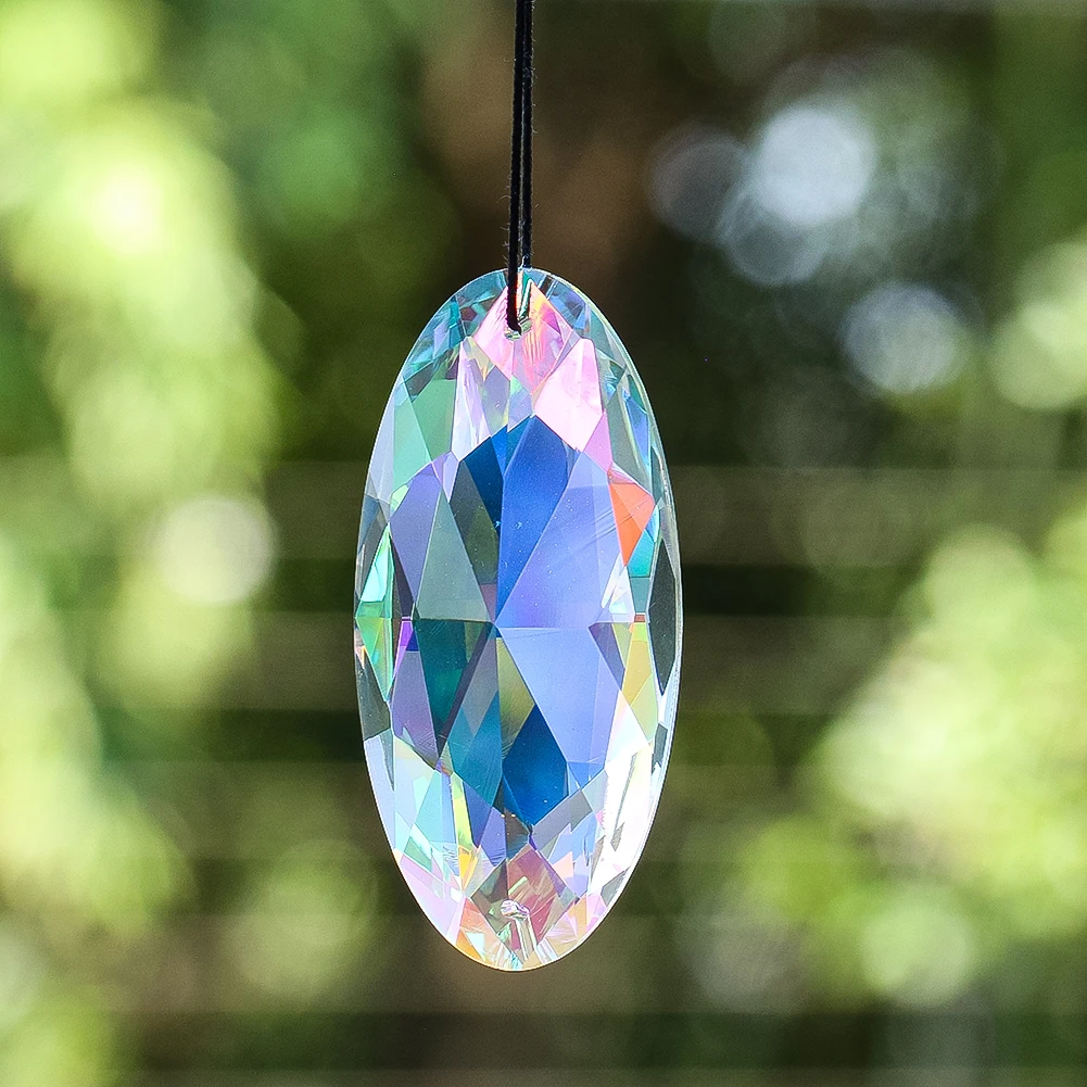 90mm 3D Diamond Suncatcher Crystal Prism Car Pendant Comet Shuttle Brilliant Sparkly Rainbow Maker Window Garden Hanging Decor