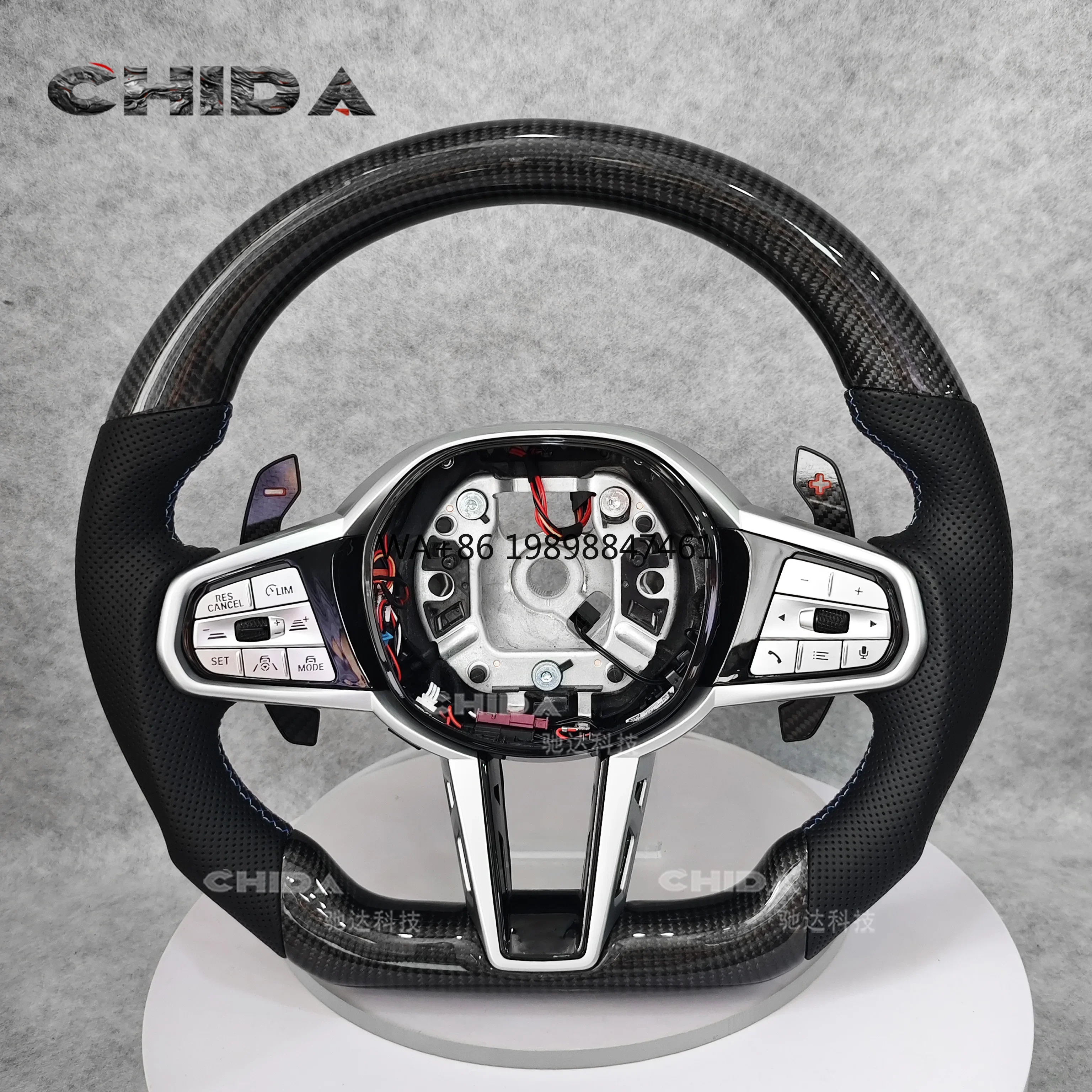 

B-M-W Steering Wheel Handmade Customizable Leather Half Hole Carbon Fiber 2 3 4 5 6 Series Customized F30 F20 F10 F22
