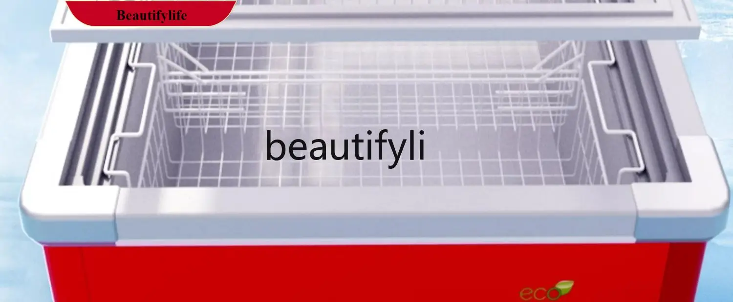 

E132 Freezer commercial large-capacity freezer refrigerator refrigeration display, fresh-keeping frozen glass, island cabinet