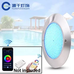 Luci subacquee per piscina ultrasottili in acciaio inossidabile 18W 35W RGB DC12V/24V Telefono Tuya WIFI Controller Musica IP68 Tubo Lampada da piscina