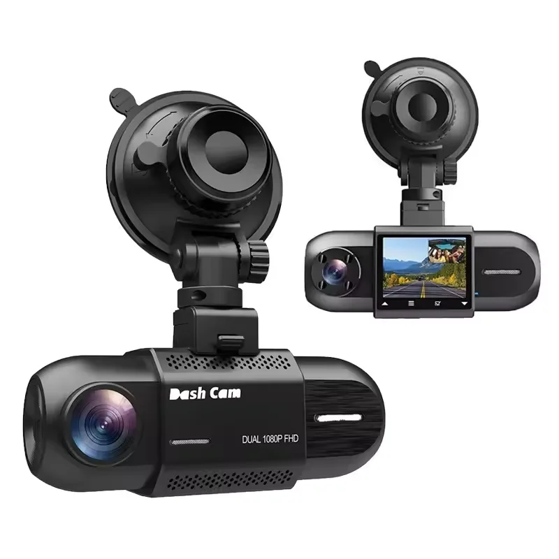 High Quality Dual HD 1080P lens Front and Inside Night Vision Motion Detection Car  Dash Cam