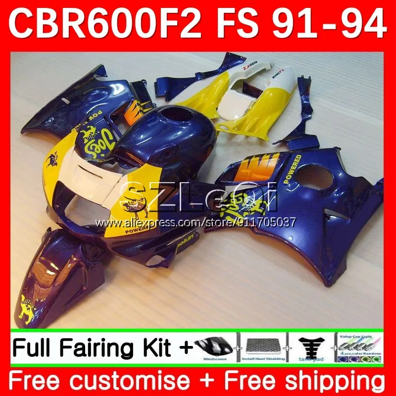 CAMEL blue Body+Tank For HONDA CBR 600F2 600 CBR600 F2 FS CC CBR600F2 91 92 93 94 33No.83 CBR600FS 1991 1992 1993 1994 Fairing