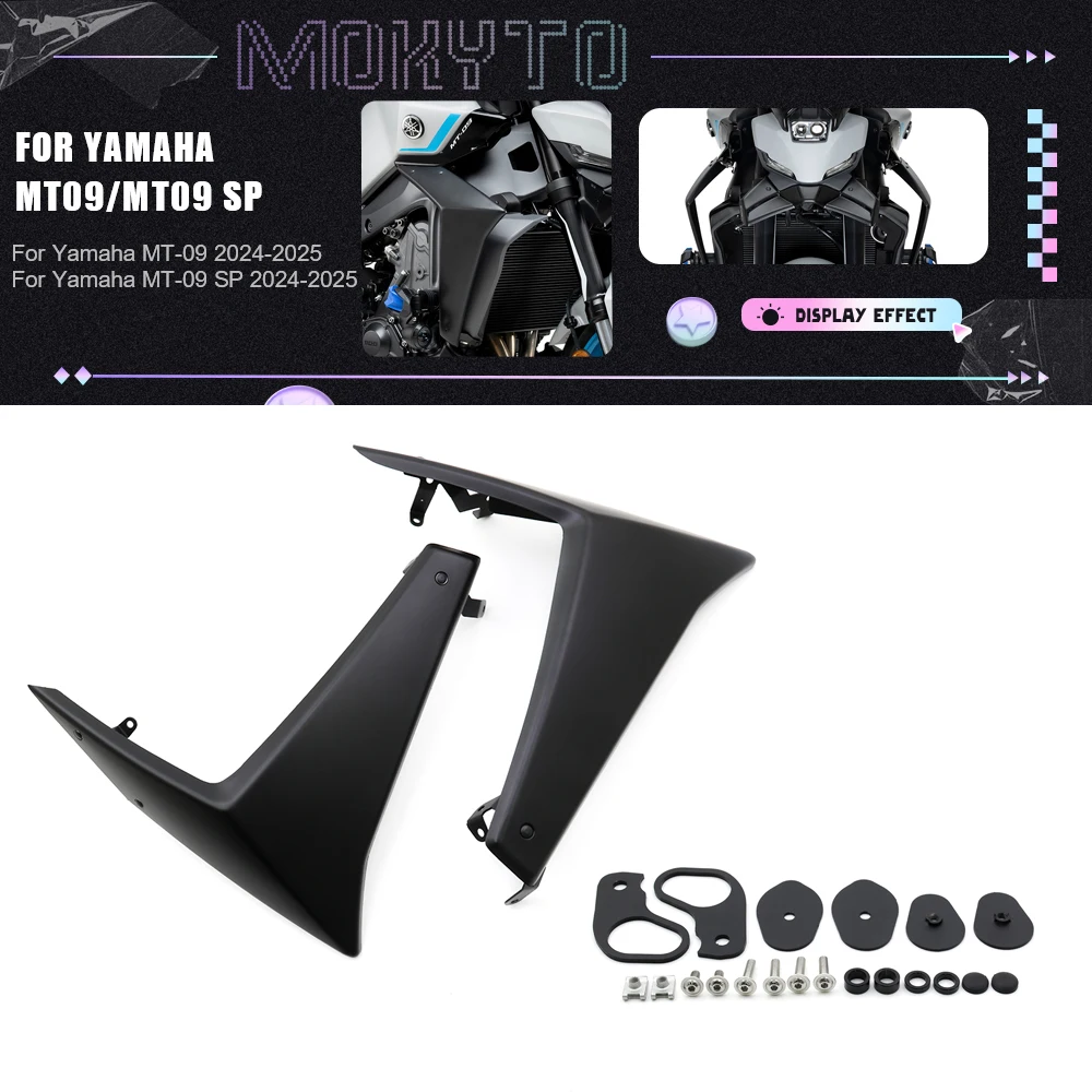 

Мотоциклетные спортивные прижимные боковые спойлеры, дефлекторы крыльев для Yamaha MT-09 MT09 SP 2024-2025, гоночные крылья, матовый черный