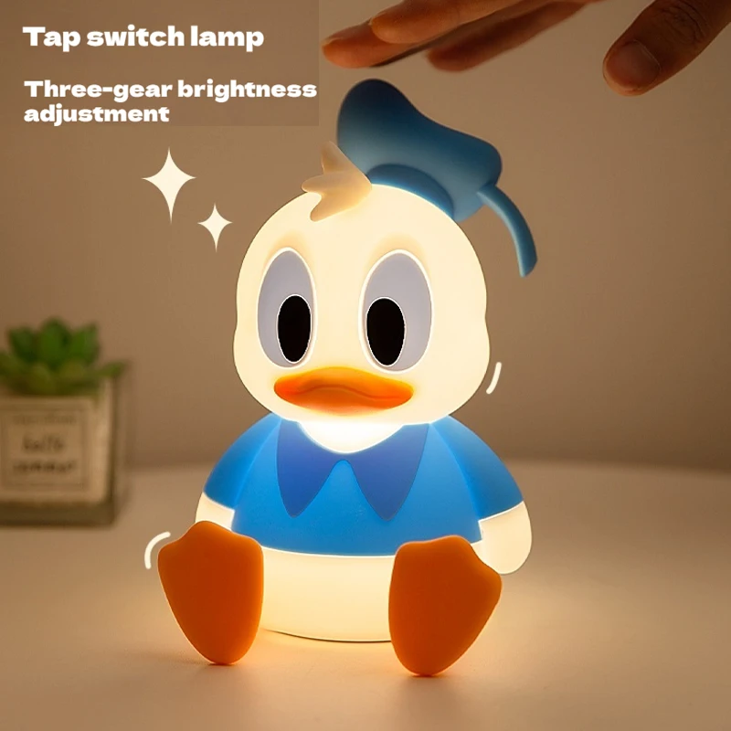 เป็ดน่ารัก Night Light Sleep Companion Pat USB ชาร์จโคมไฟข้างเตียงโคมไฟ Touch Sensor เด็กทารกของขวัญวันเกิด