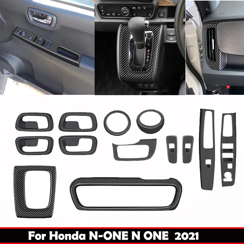 

RHD ABS, черный для Honda N-ONE N ONE 2021, переключатель переключения передач, панель переключения передач, внутренняя дверная ручка, розетка для воздушных условий, отделка